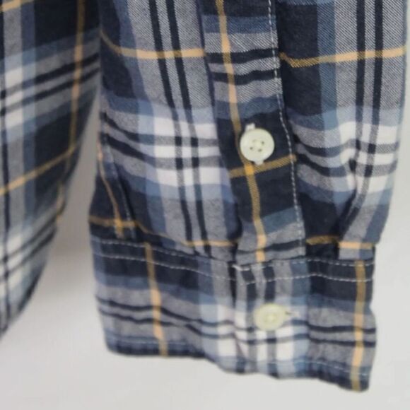 Denim & Supply Ralph Lauren Mens M Medium Blue Plaid Button Up Shirt - Picture 6 of 7